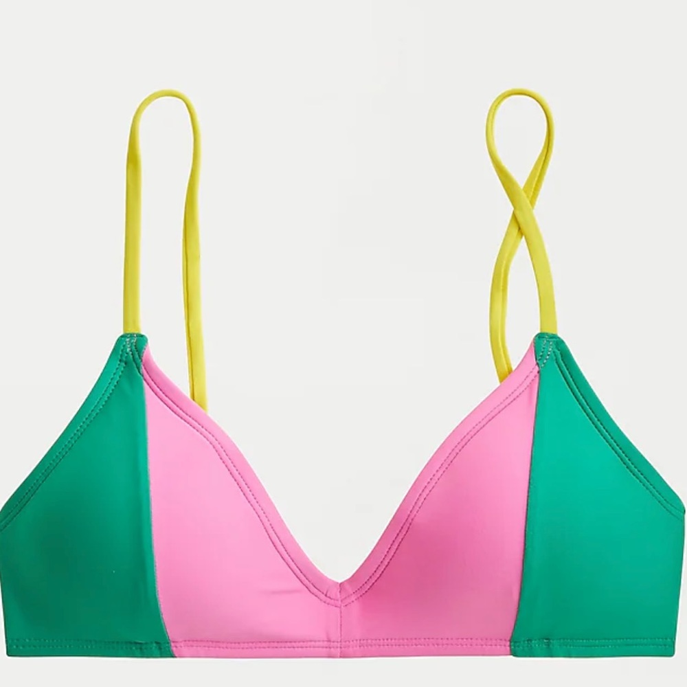 French bikini top in colorblock by J.Crew